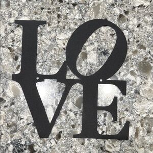 LOVE Black Metal Wall Decor
